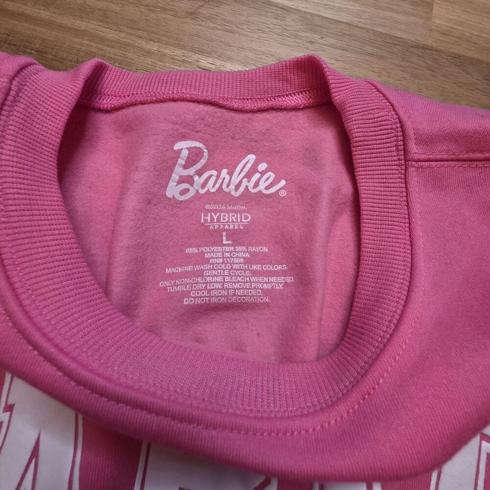 Barbie Hybrid Apparel Women's Sweatshirt Size XL Pink Varsity Cheer Est 1959 - Picture 3 of 5